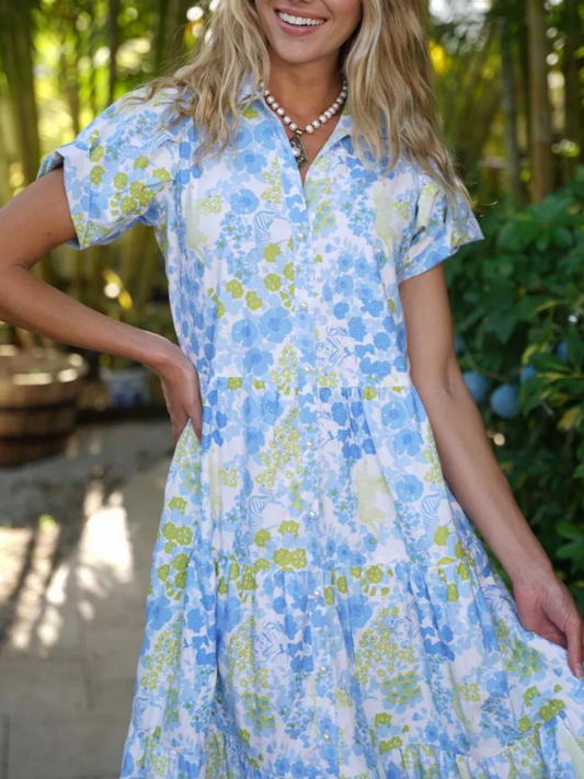 Elegant Printed Midi Dress