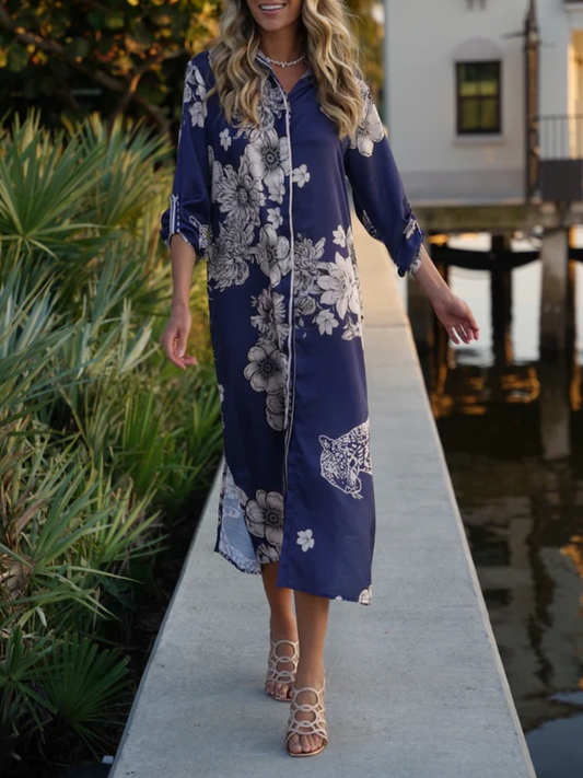 French Dress Navy Tiger