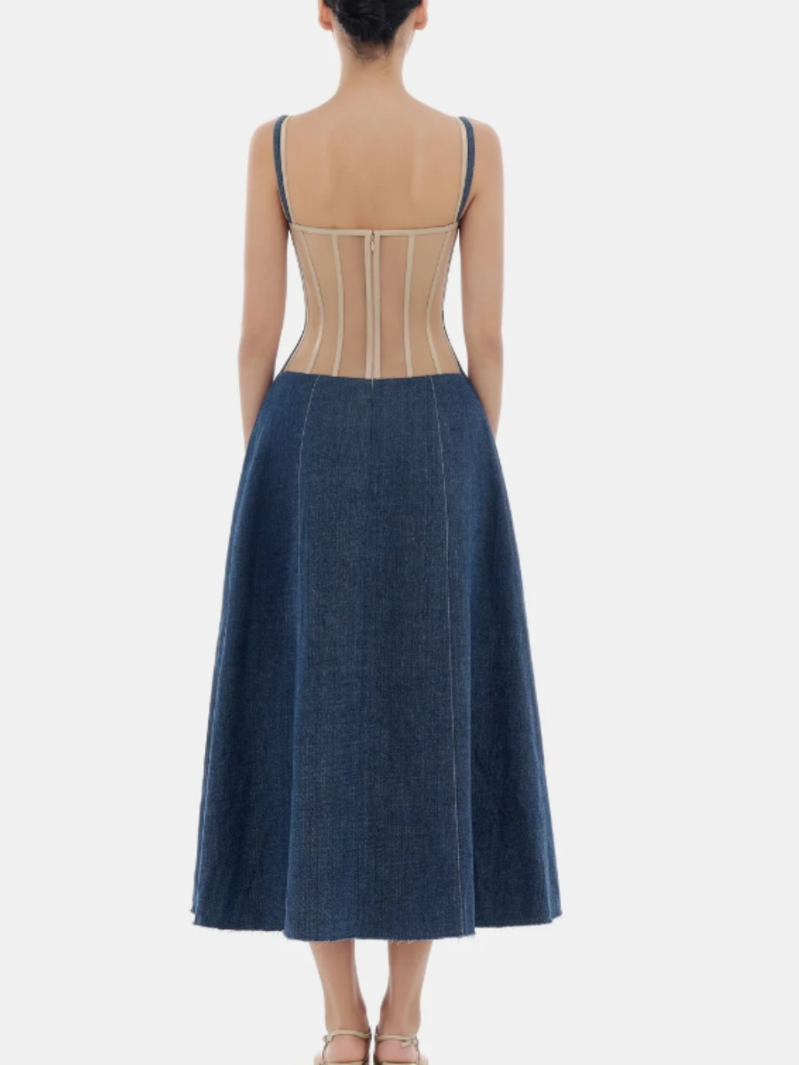 Denim Suspender Dress